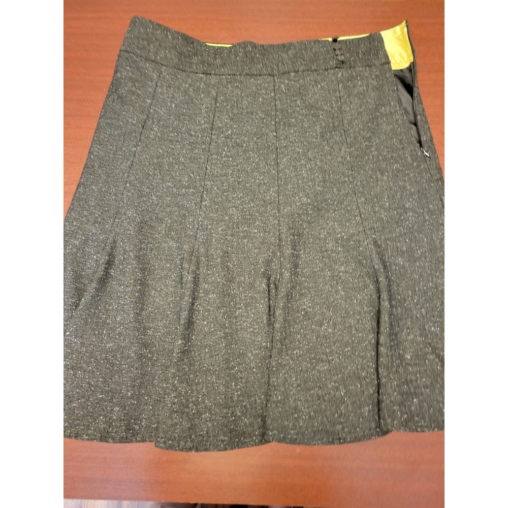 GEORGE ME MARK EISEN Women's Heather Gray Poly Blend Pleated Lined Skirt sz 14